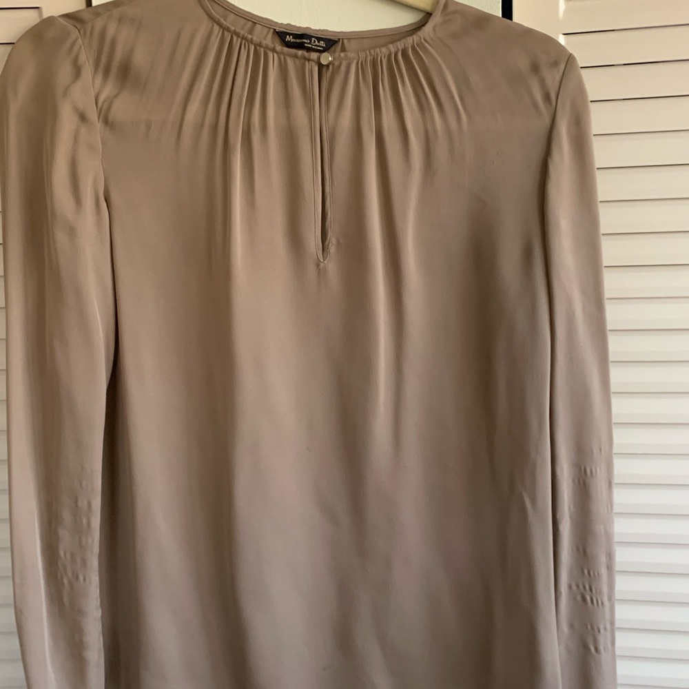 Ms Dino Dutton Beige Silk Blouse - image 1